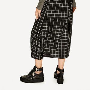 ZARA Black Leather Ankle Boots With Buckles 38(8)